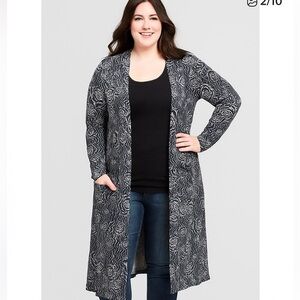 🔵 Sale 3/$25 NEW LULAROE SARAH BLUE WHITE CARDIGAN ROSE FLORAL PRINT DUSTER XL